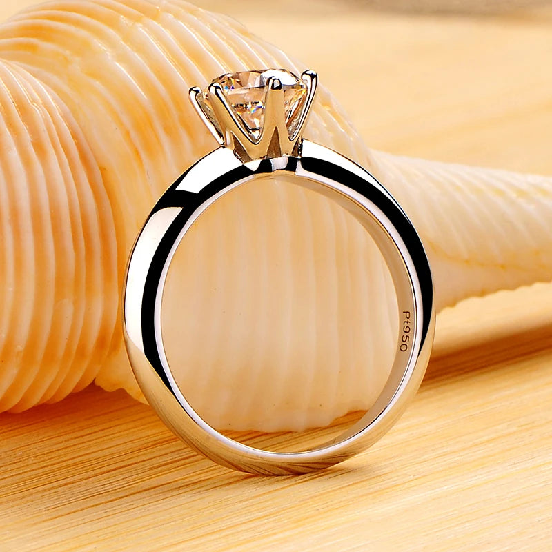 Elegant 18K White Gold-Plated 2 Carat Zirconia Ring