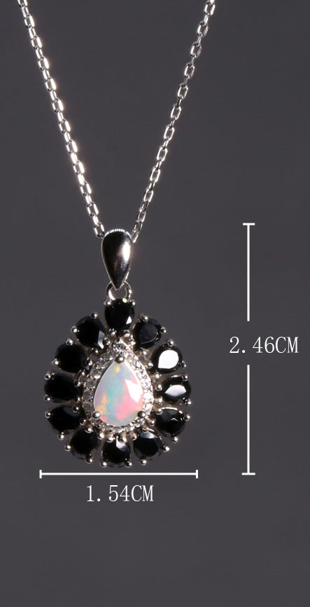 Rare Opal and Black Spinel Set: A Unique Gift for the Special Woman in Your Life