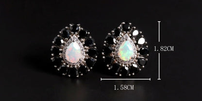 Rare Opal and Black Spinel Set: A Unique Gift for the Special Woman in Your Life