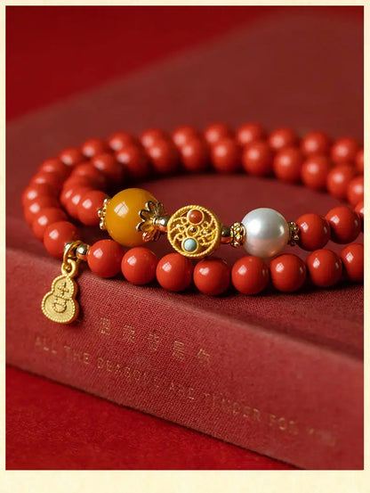 Red Radiance: Double-Layer Cinnabar Bracelet