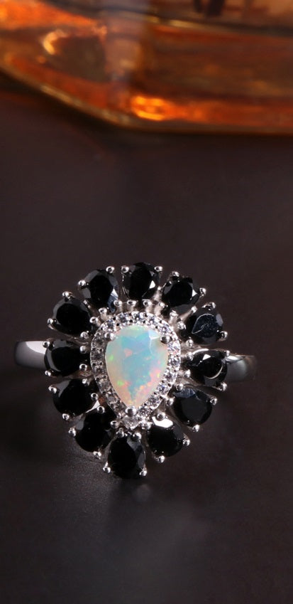 Rare Opal and Black Spinel Set: A Unique Gift for the Special Woman in Your Life