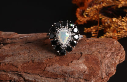 Rare Opal and Black Spinel Set: A Unique Gift for the Special Woman in Your Life