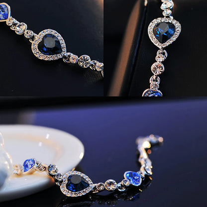 AquaHeart Luxury Bracelet - Blue Crystal Charm