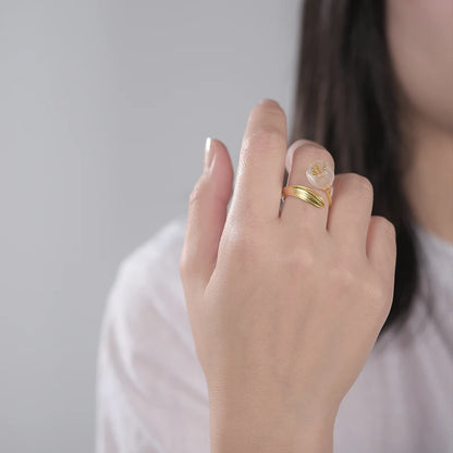 Whispering Petals Silver Ring