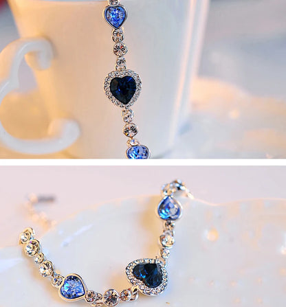 AquaHeart Luxury Bracelet - Blue Crystal Charm