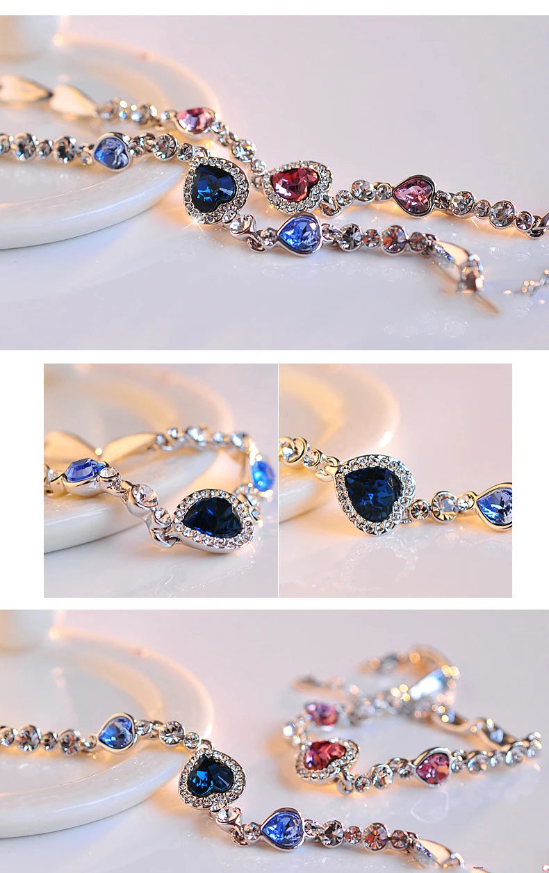 AquaHeart Luxury Bracelet - Blue Crystal Charm