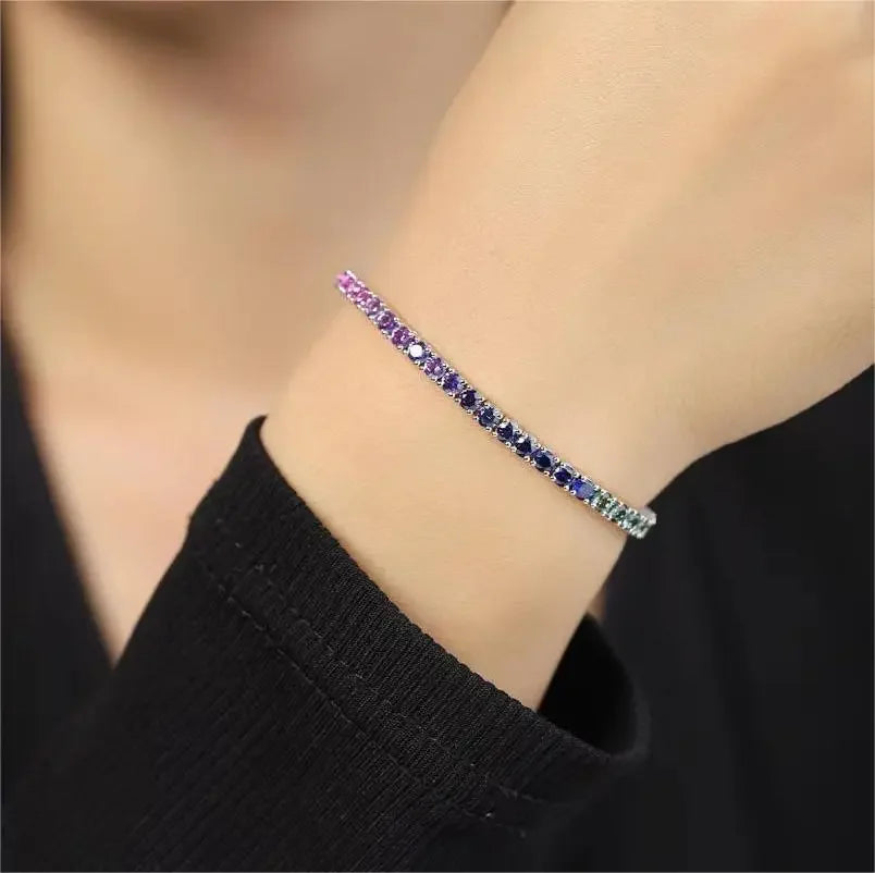 Pirmiana S925 Sapphire Luxe – 8.57ct Lab-Crafted Silver Bracelet