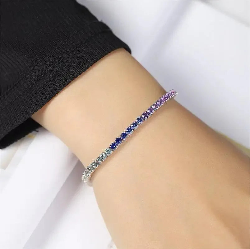 Pirmiana S925 Sapphire Luxe – 8.57ct Lab-Crafted Silver Bracelet