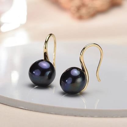 Elegant Black Freshwater Pearl Earrings