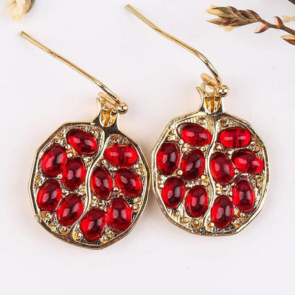 Fashion Natural Red Pomegranate Earrings