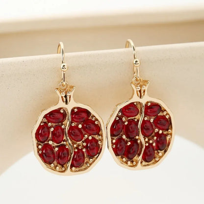 Fashion Natural Red Pomegranate Earrings