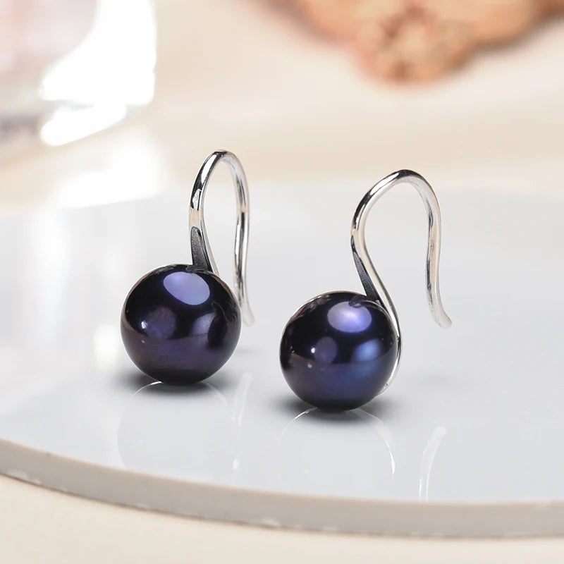 Elegant Black Freshwater Pearl Earrings