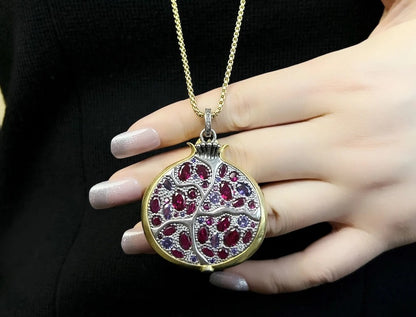 Blossom Pendant: Spring Romance for Her-Sterling Silver Pomegranate