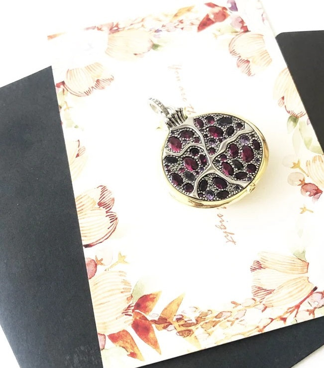 Blossom Pendant: Spring Romance for Her-Sterling Silver Pomegranate