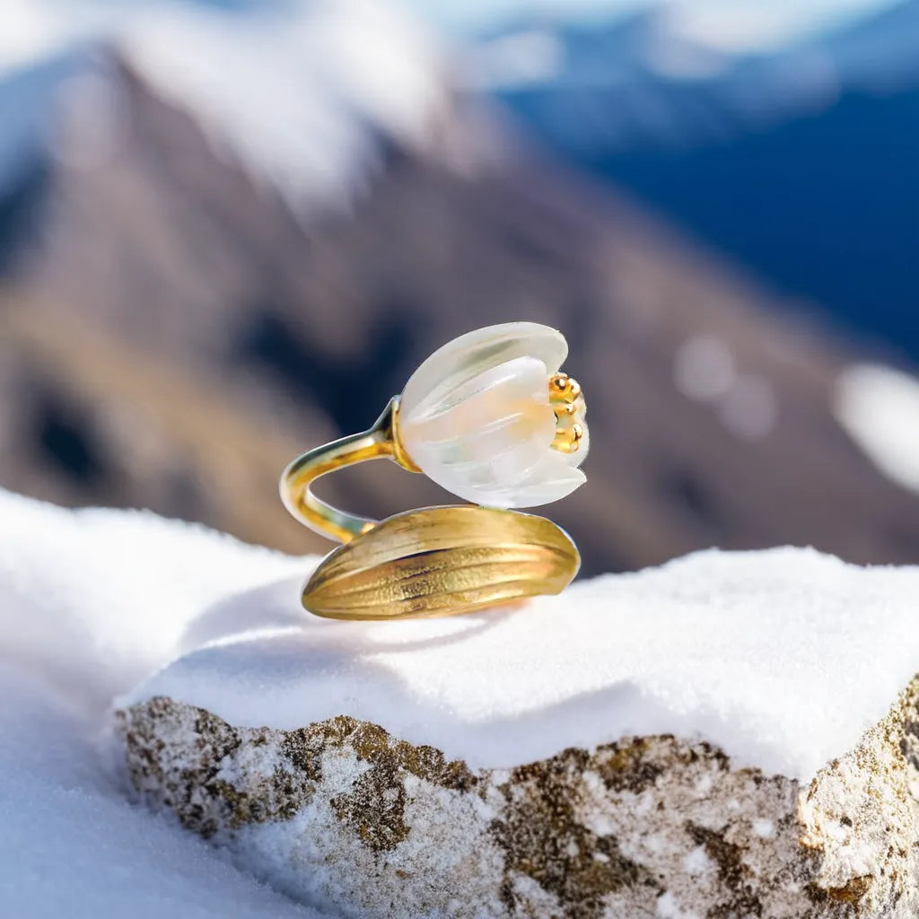 Whispering Petals Silver Ring