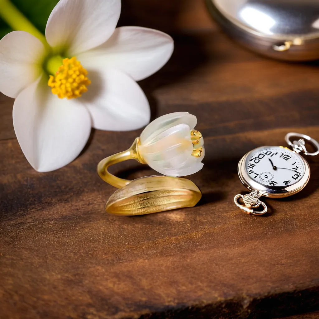 Whispering Petals Silver Ring