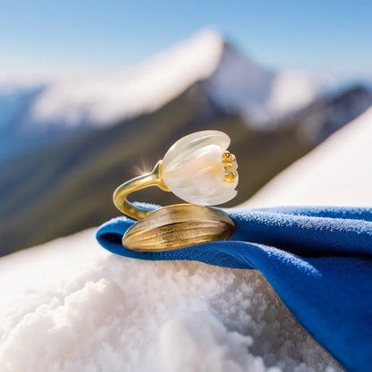 Whispering Petals Silver Ring